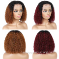 Usexy transparent lace wigs pre-plucked bob lace frontal pixie curls wigs kinky curly brazilian ombre colored bob human hair Wig